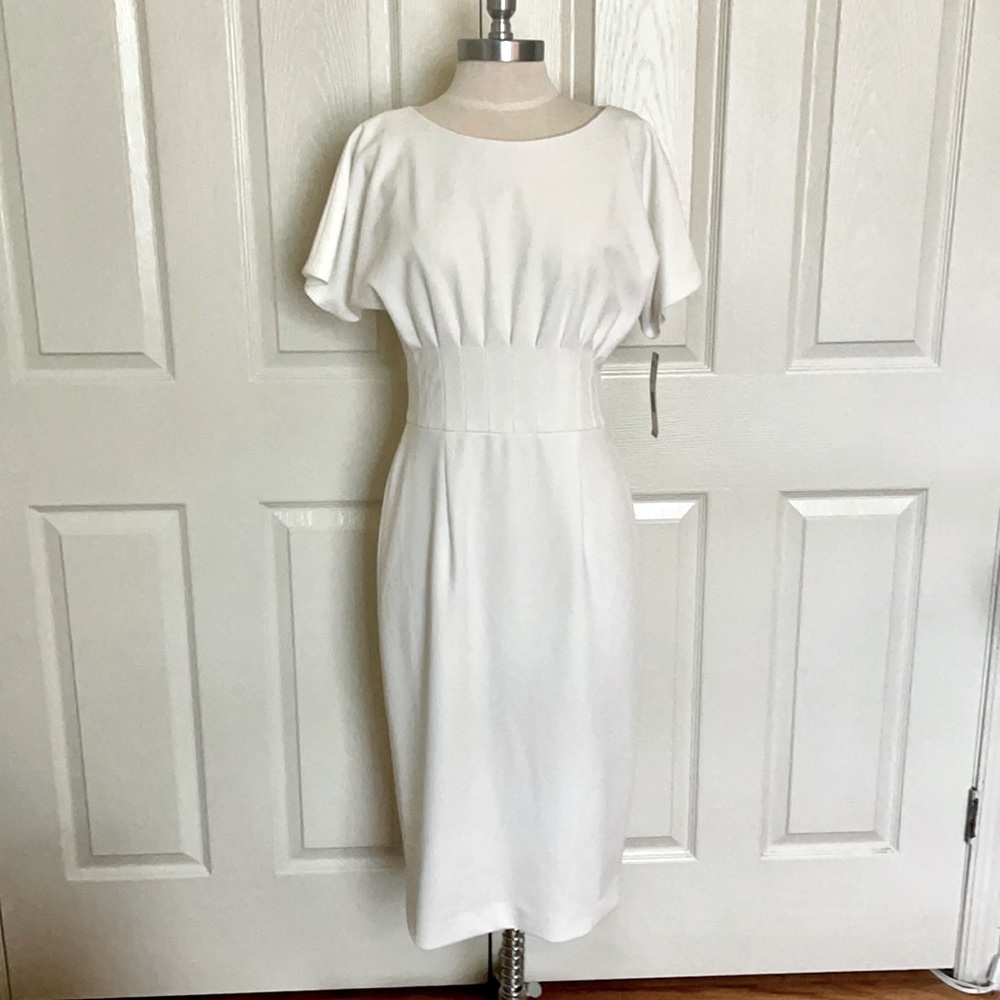 Antonio Melani White Crepe Dress